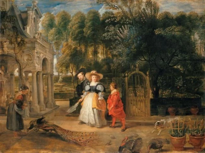 Con la sua seconda moglie in giardino - Alte Pinakothek, Munich
